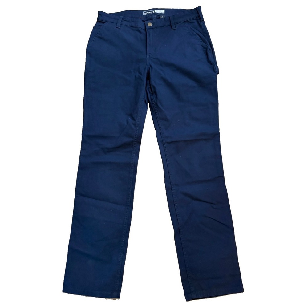 Carhartt Rugged Flex Work Pants Blue Women 10 (32x30) Relaxed Fit Carpenter EUC